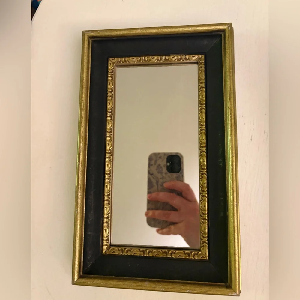 Gold and Black Framed Mirror